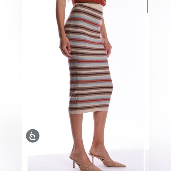 Minnie Rose Cotton Cashmere Striped Midi Skirt (skirt only) (read description) - Picture 6 of 16